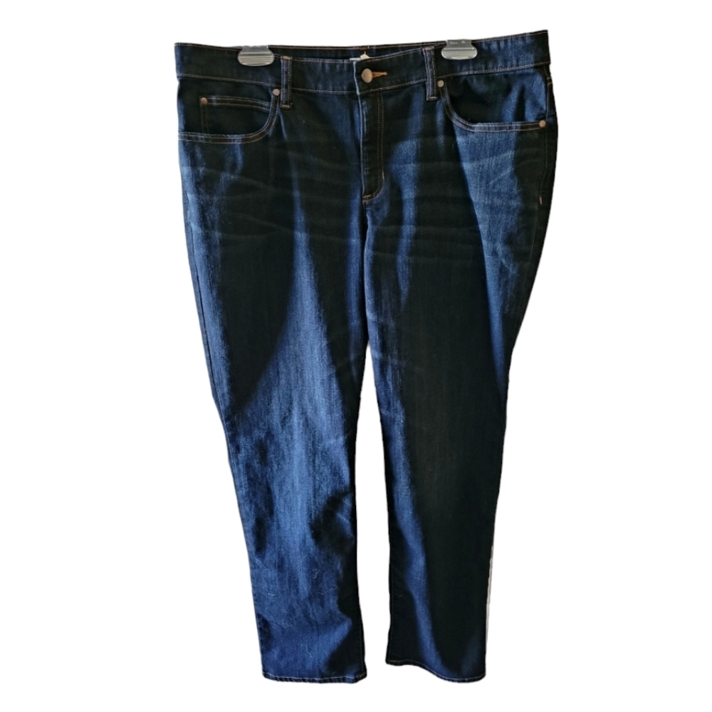 Eileen Fisher Med/Dark Wash 5 Pocket Denim Blue Jeans Plus Size 16W Straight Leg